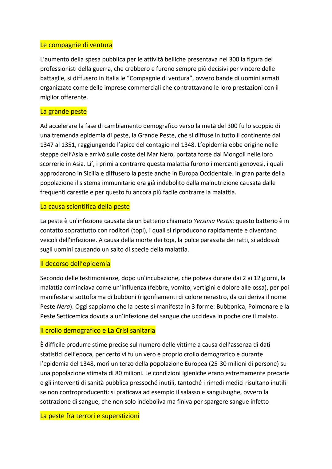 # II Trecento tra crisi e innovazioni

Verso la fine del 13esimo secolo, l'espansione economica iniziò a frenare ed ebbe inizio una
fase di 