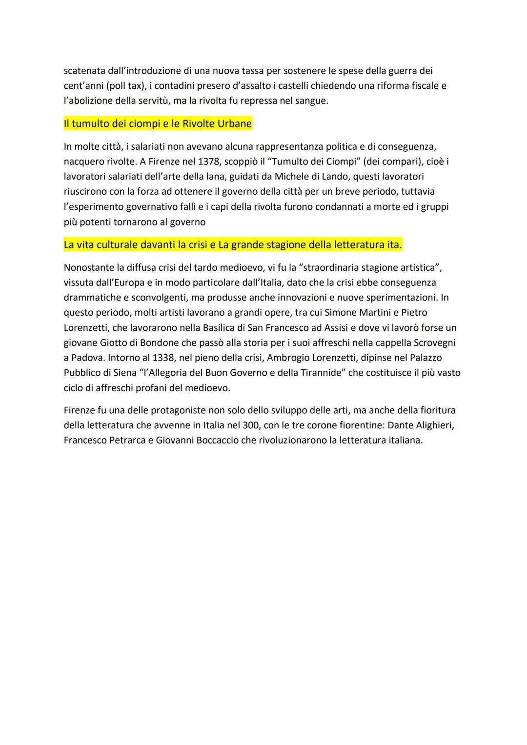 # II Trecento tra crisi e innovazioni

Verso la fine del 13esimo secolo, l'espansione economica iniziò a frenare ed ebbe inizio una
fase di 