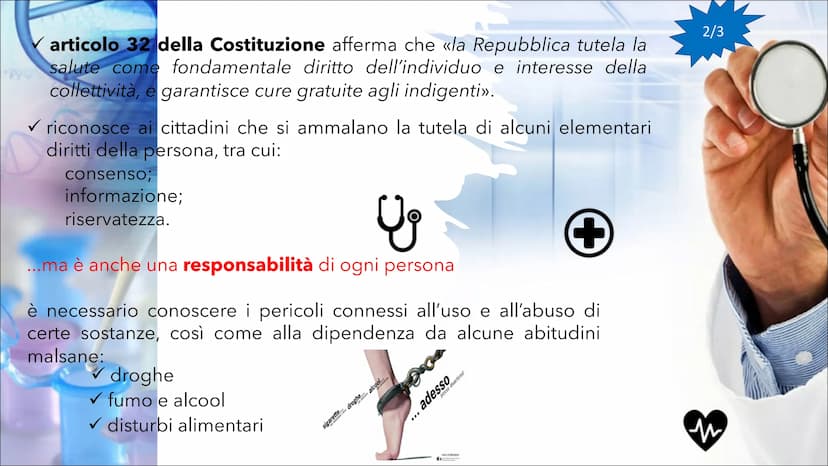 LA MIA
PASSIONE
PER LA
MEDICINA
LE MALATTIE E
IL DIRITTO ALLA
SALUTE
(Nome) (classe) English
• Why did I choose this theme?
Health must be i