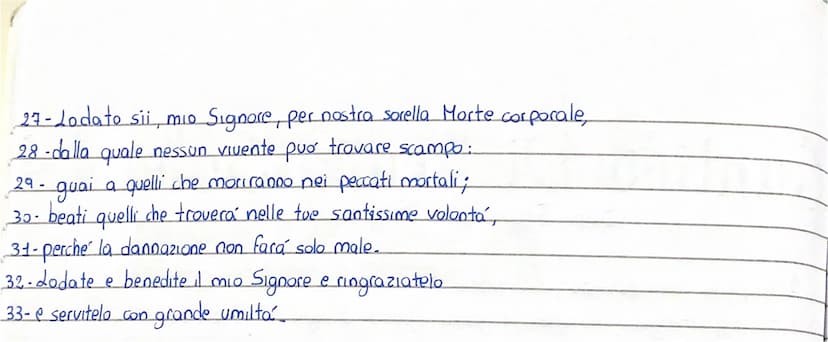 
<p>Il "Cantico di Frate Sole" è un testo scritto da San Francesco d'Assisi, una figura storica che ha avuto un impatto significativo sulla 