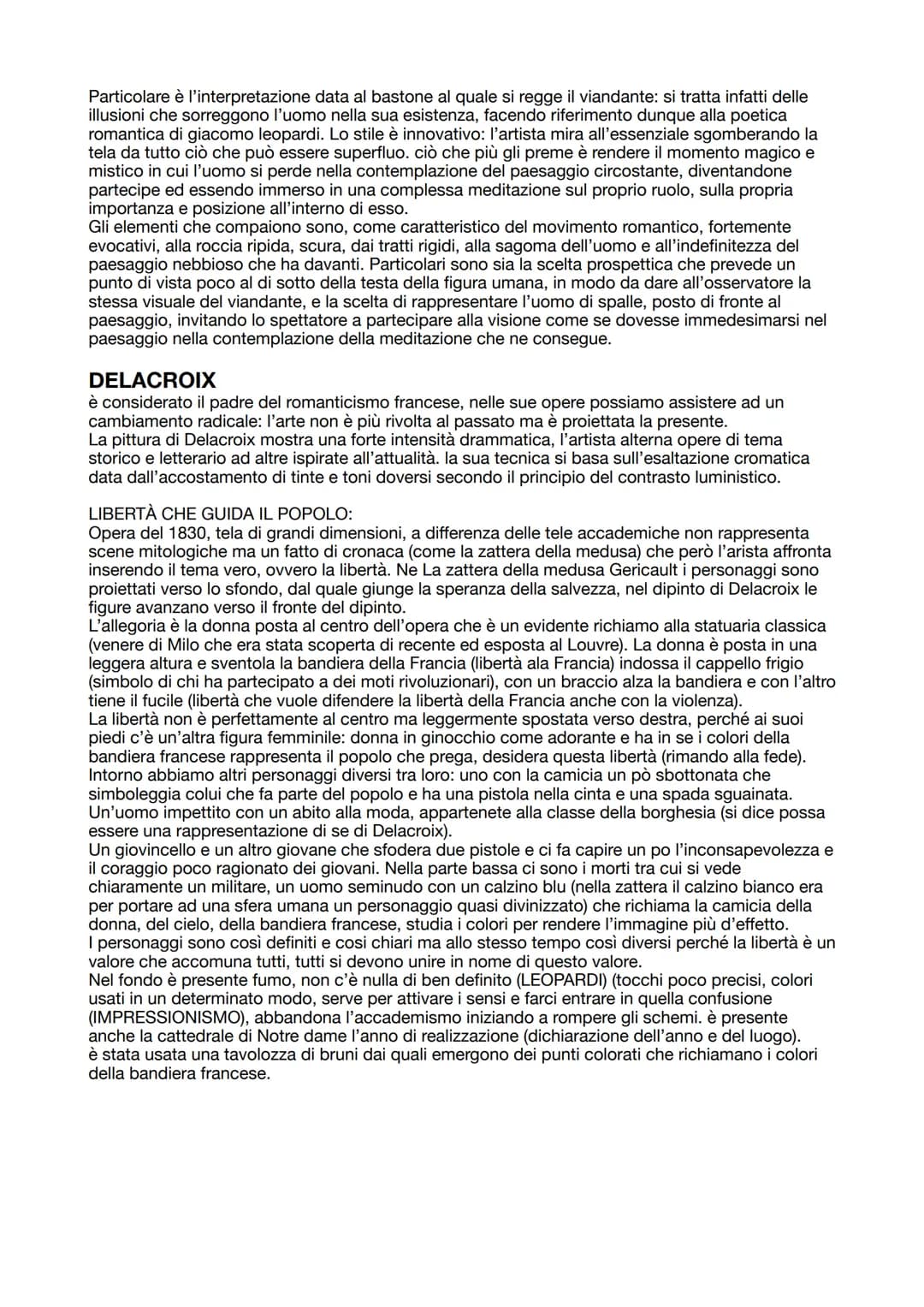 ROMANTICISMO
Si configura come un complesso movimento politico, filosofico, artistico e letterario diffusosi in
Europa tra la fine del '700 