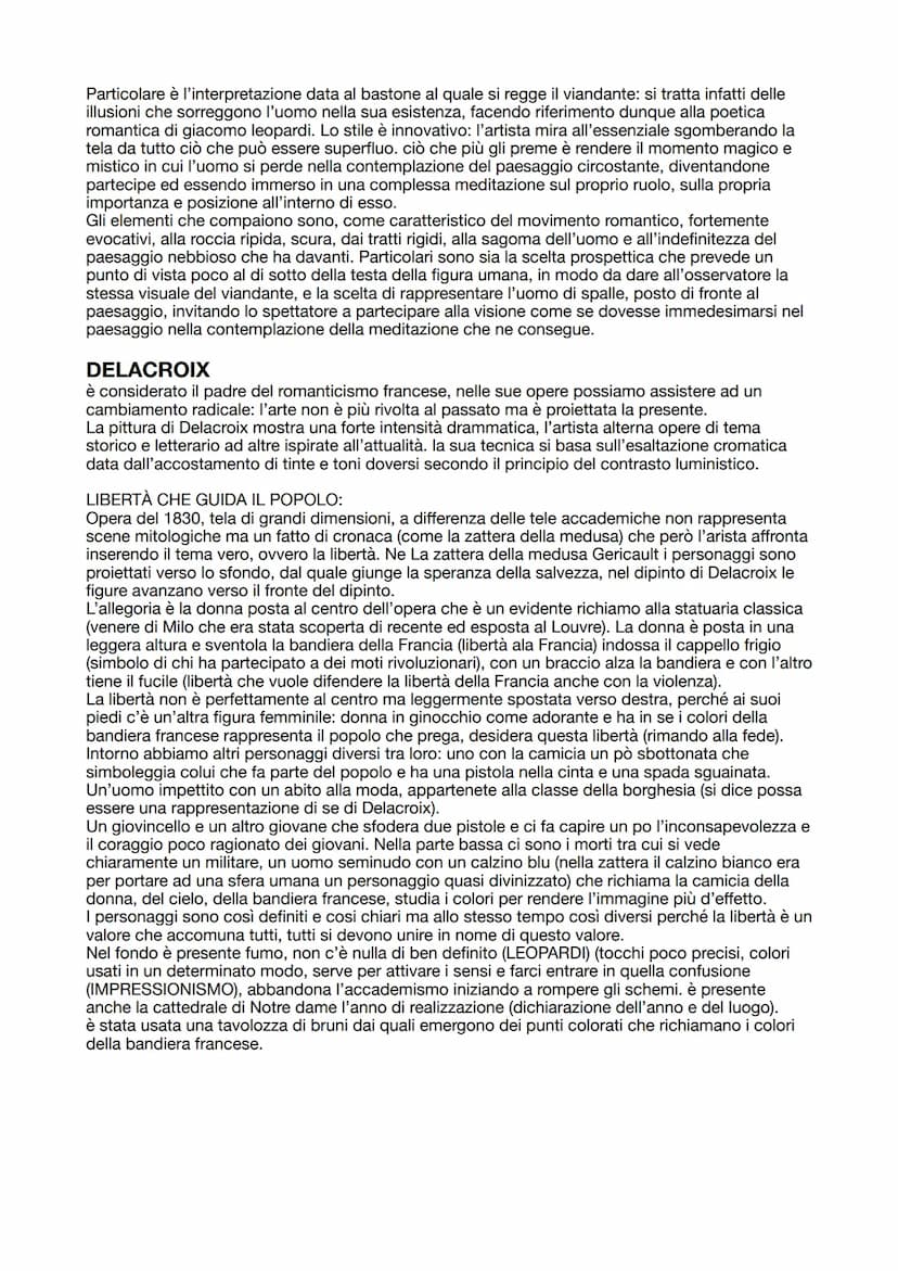 ROMANTICISMO
Si configura come un complesso movimento politico, filosofico, artistico e letterario diffusosi in
Europa tra la fine del '700 