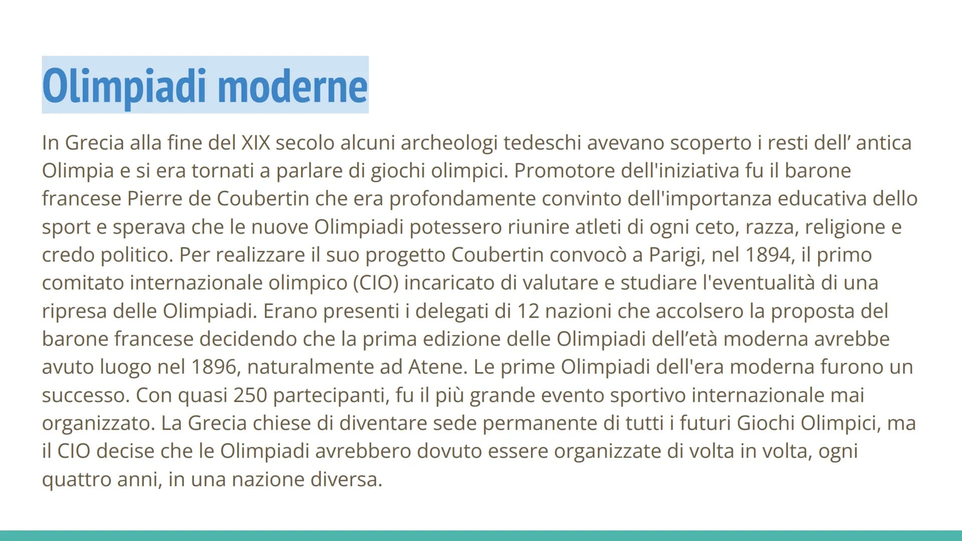 Qa
LE OLIMPIADI Olimpiadi antiche
I primi giochi olimpici si svolsero nel 776 a.C. ad Olimpia, in Grecia. Nelle prime edizioni l'unica
gara 