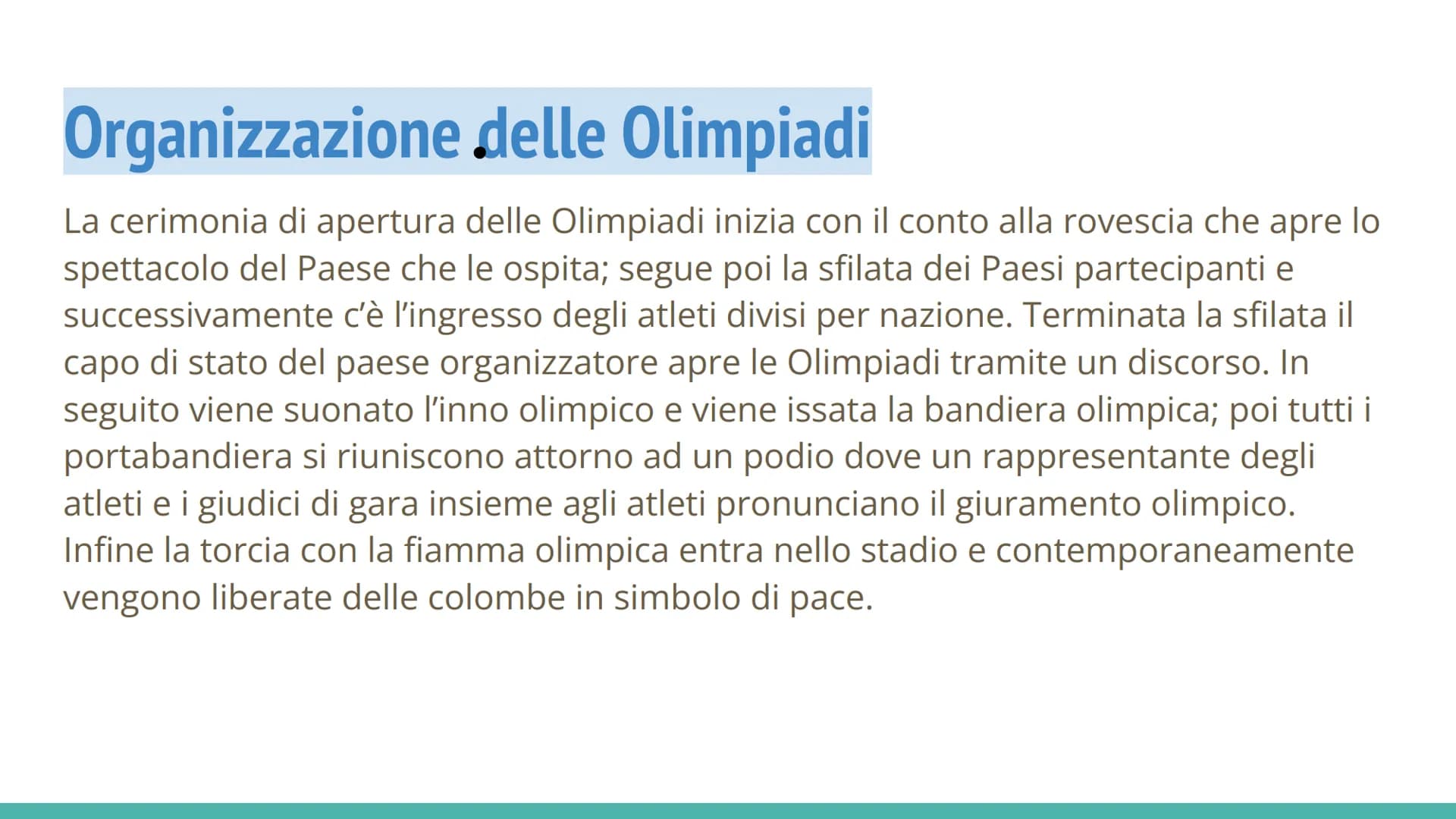 Qa
LE OLIMPIADI Olimpiadi antiche
I primi giochi olimpici si svolsero nel 776 a.C. ad Olimpia, in Grecia. Nelle prime edizioni l'unica
gara 