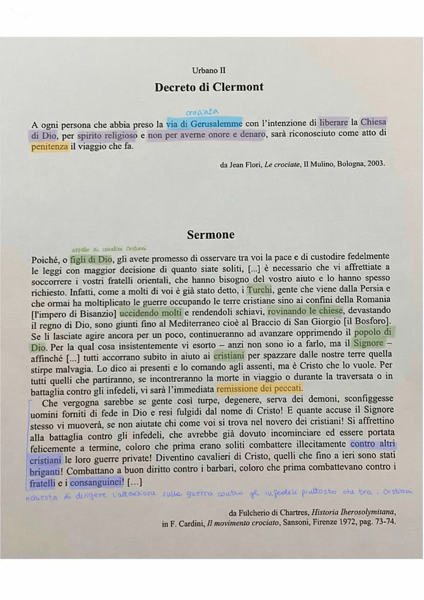 LE CROCIATE
17 Oggi il TERMINE "CROCIATA" si usa :
1
Per riferirsi a un avvenimento storico del passato
Per indicare una battaglia condotta 