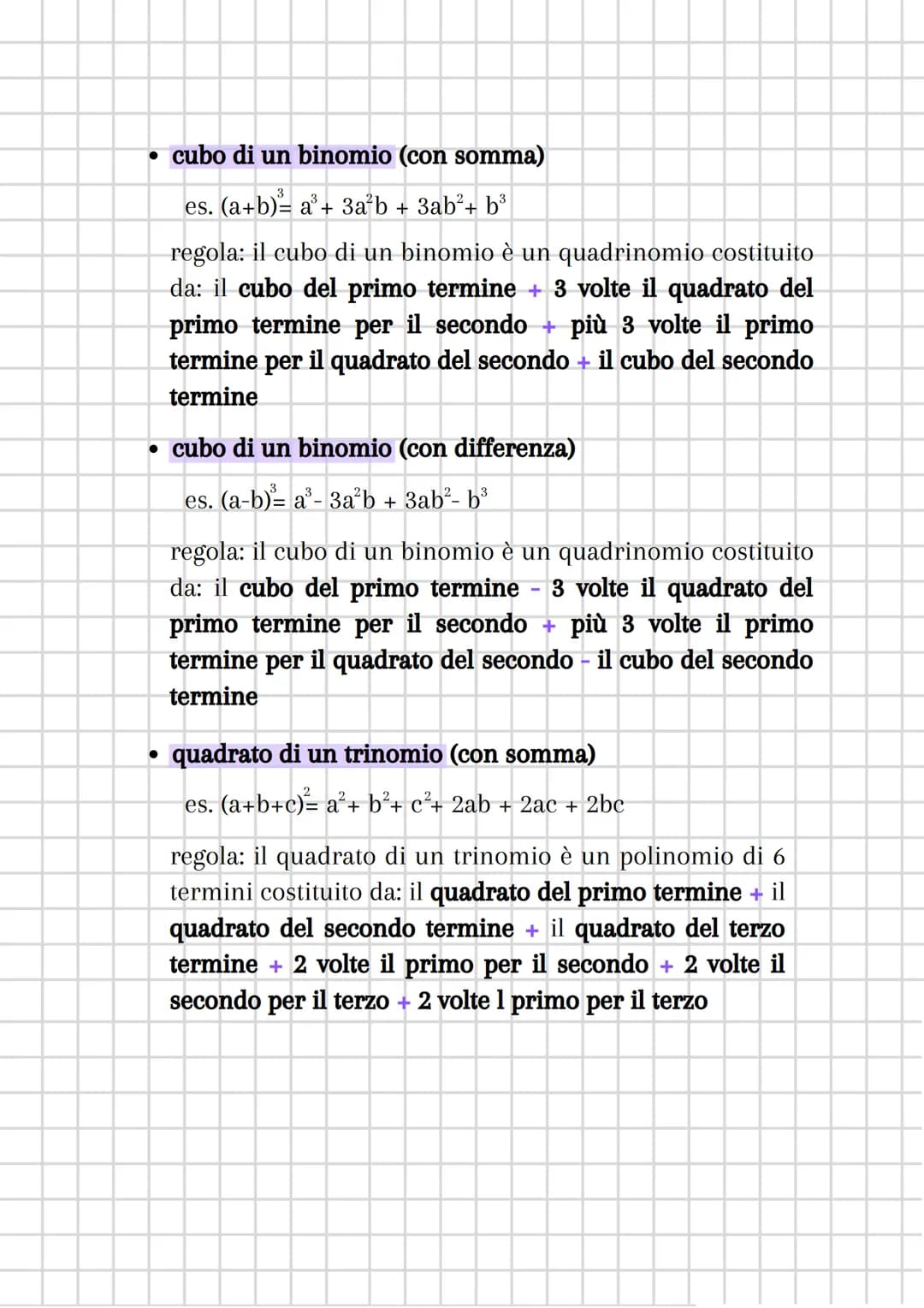I PRODOTTI NOTEVOLI
definizione: i prodotti notevoli sono particolari prodotti tra
polinomi che vengono calcolati mediante opportune regole
