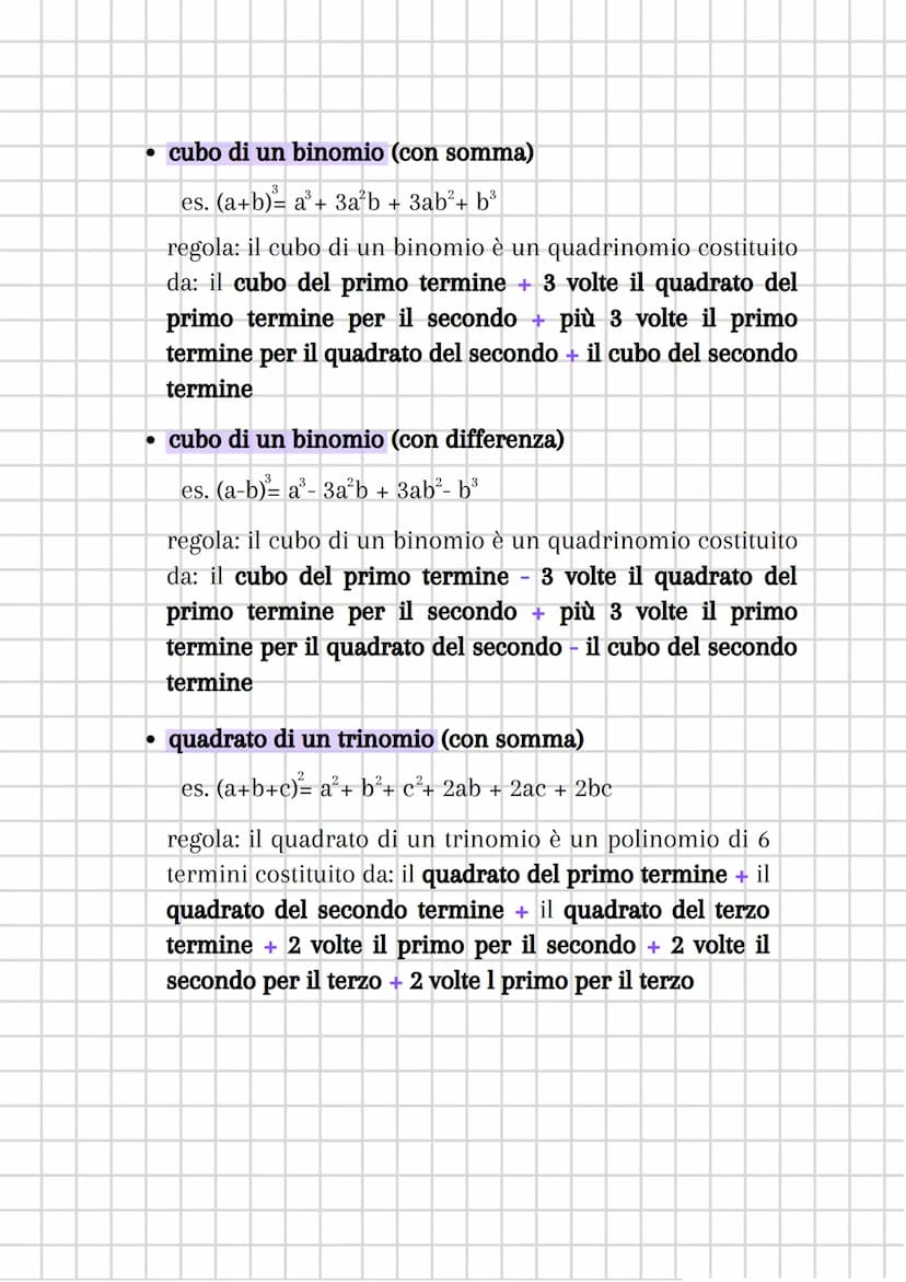 I PRODOTTI NOTEVOLI
definizione: i prodotti notevoli sono particolari prodotti tra
polinomi che vengono calcolati mediante opportune regole
