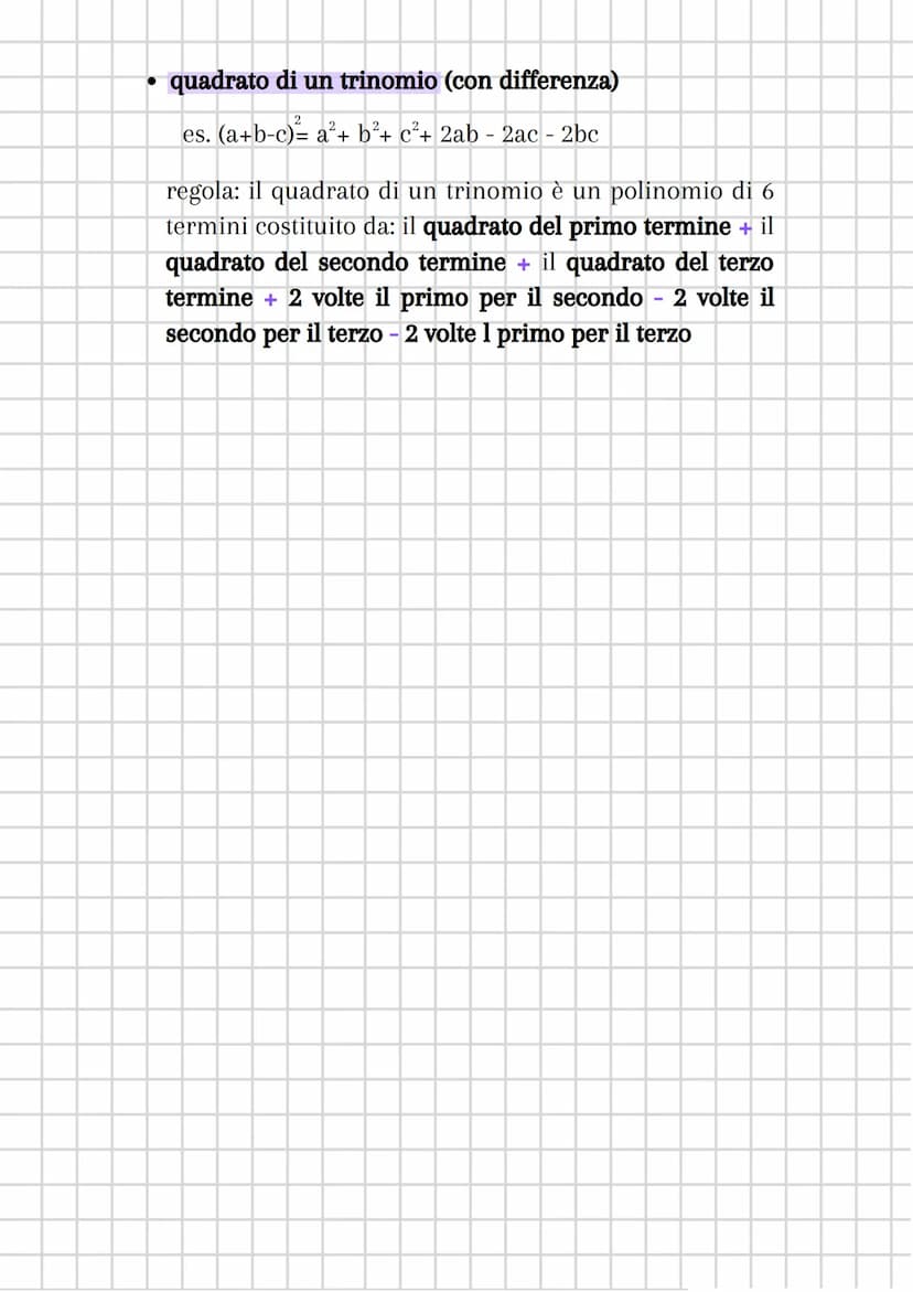 I PRODOTTI NOTEVOLI
definizione: i prodotti notevoli sono particolari prodotti tra
polinomi che vengono calcolati mediante opportune regole
