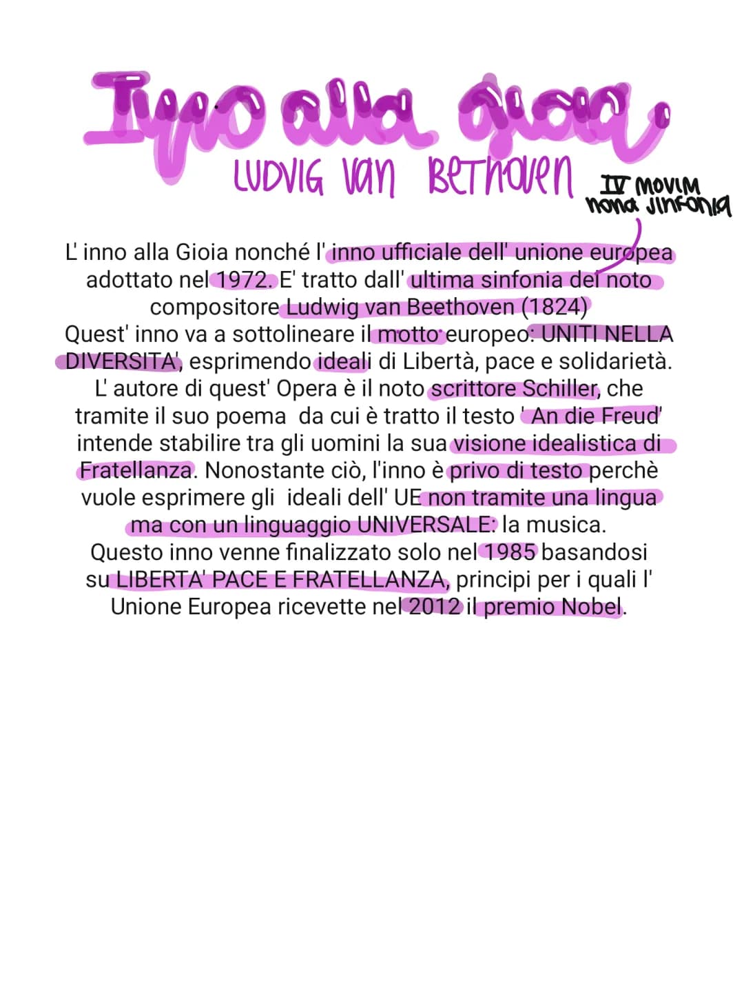 Inno alla Gioia - Ricerca Scuola Media e Scheda Didattica