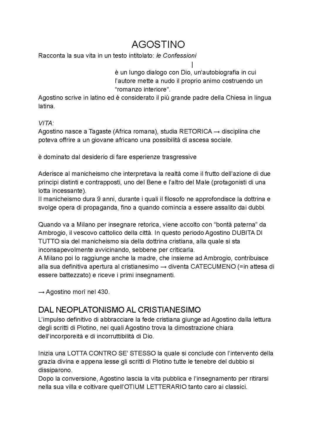 LA FILOSOFIA DI AGOSTINO