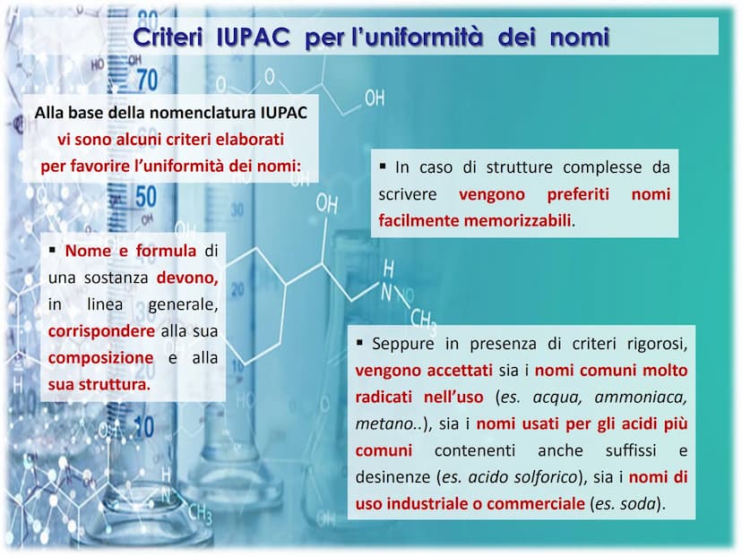 50.9415
41
Classificazione e Nomenclatura
dei Composti
Cr
ols-
$100A
OF
100
OH
25m
OH
E 20°C
ml
30 La Nomenclatura
Lo scopo della nomenclatu