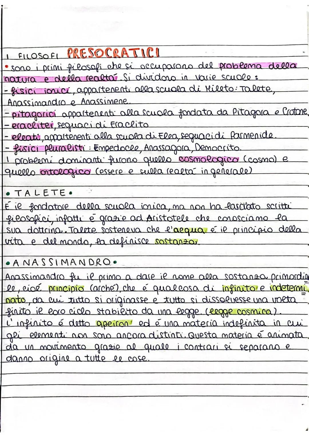 I filosofi presocratici