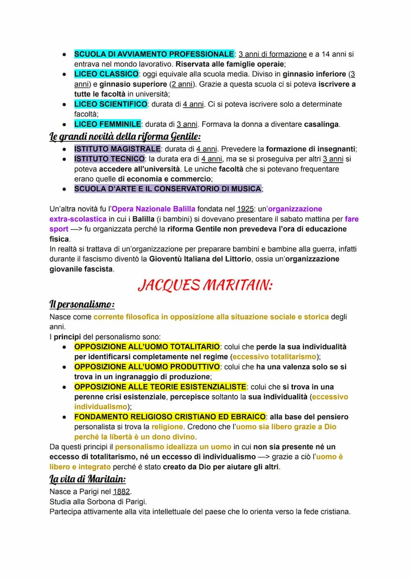 GIOVANNI GENTILE:
L'antipositivismo:
Si crearono delle reazioni antipositivistiche nei confronti dell'educazione attivista e
puerocentrica (