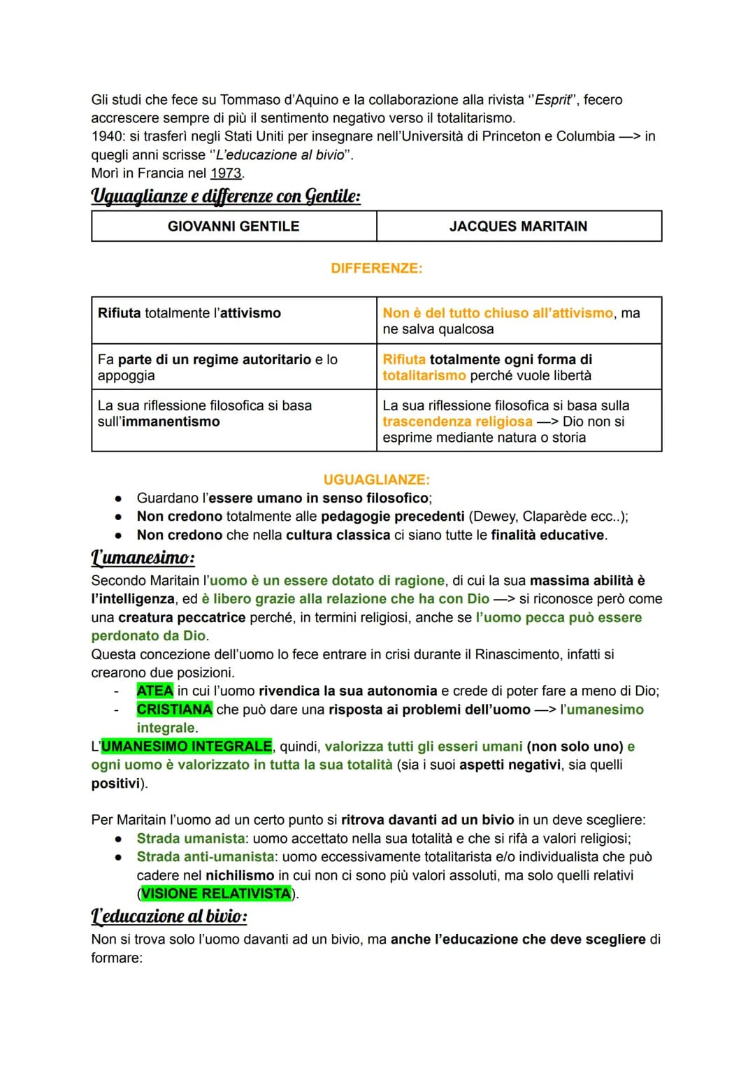 GIOVANNI GENTILE:
L'antipositivismo:
Si crearono delle reazioni antipositivistiche nei confronti dell'educazione attivista e
puerocentrica (