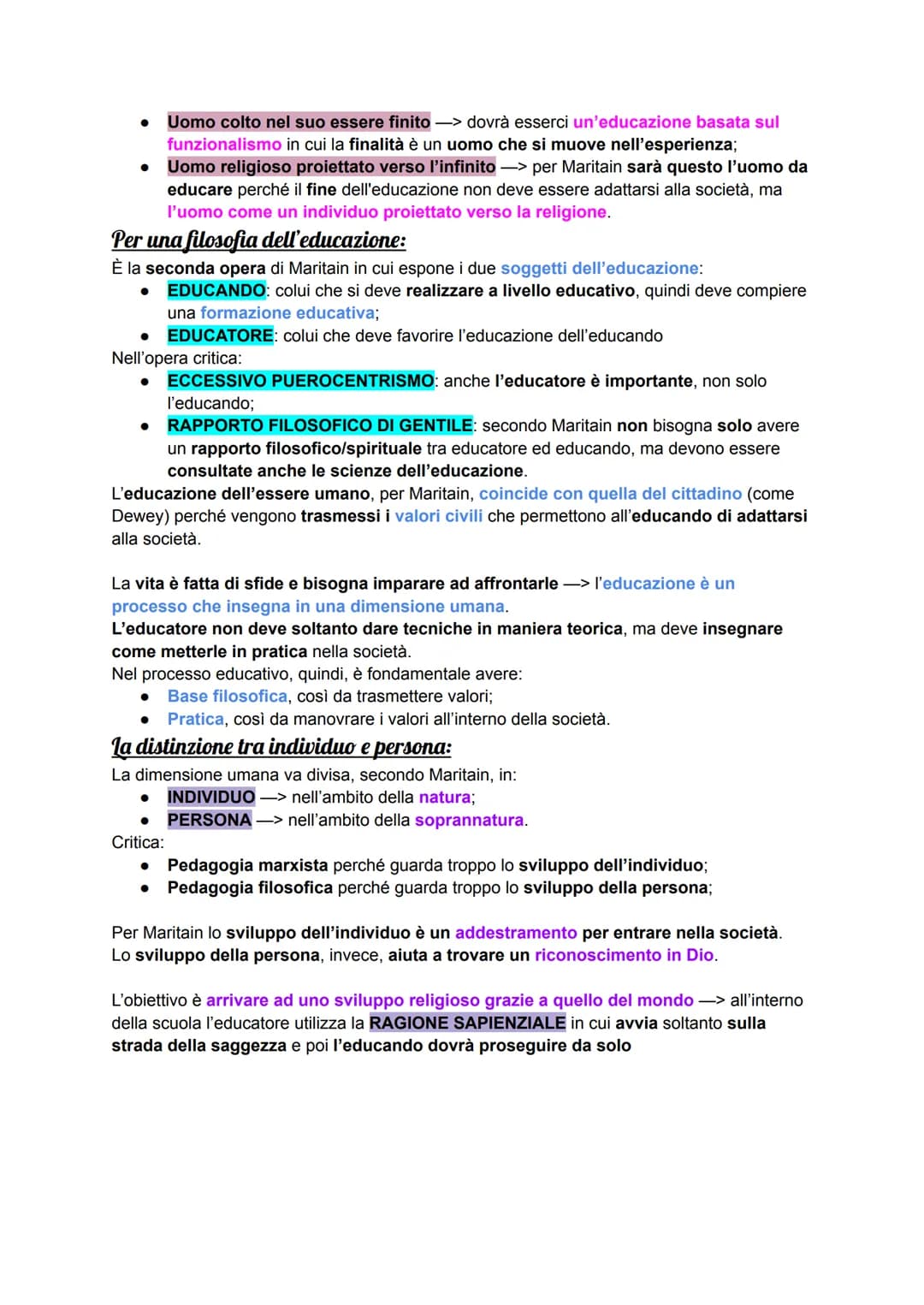 GIOVANNI GENTILE:
L'antipositivismo:
Si crearono delle reazioni antipositivistiche nei confronti dell'educazione attivista e
puerocentrica (