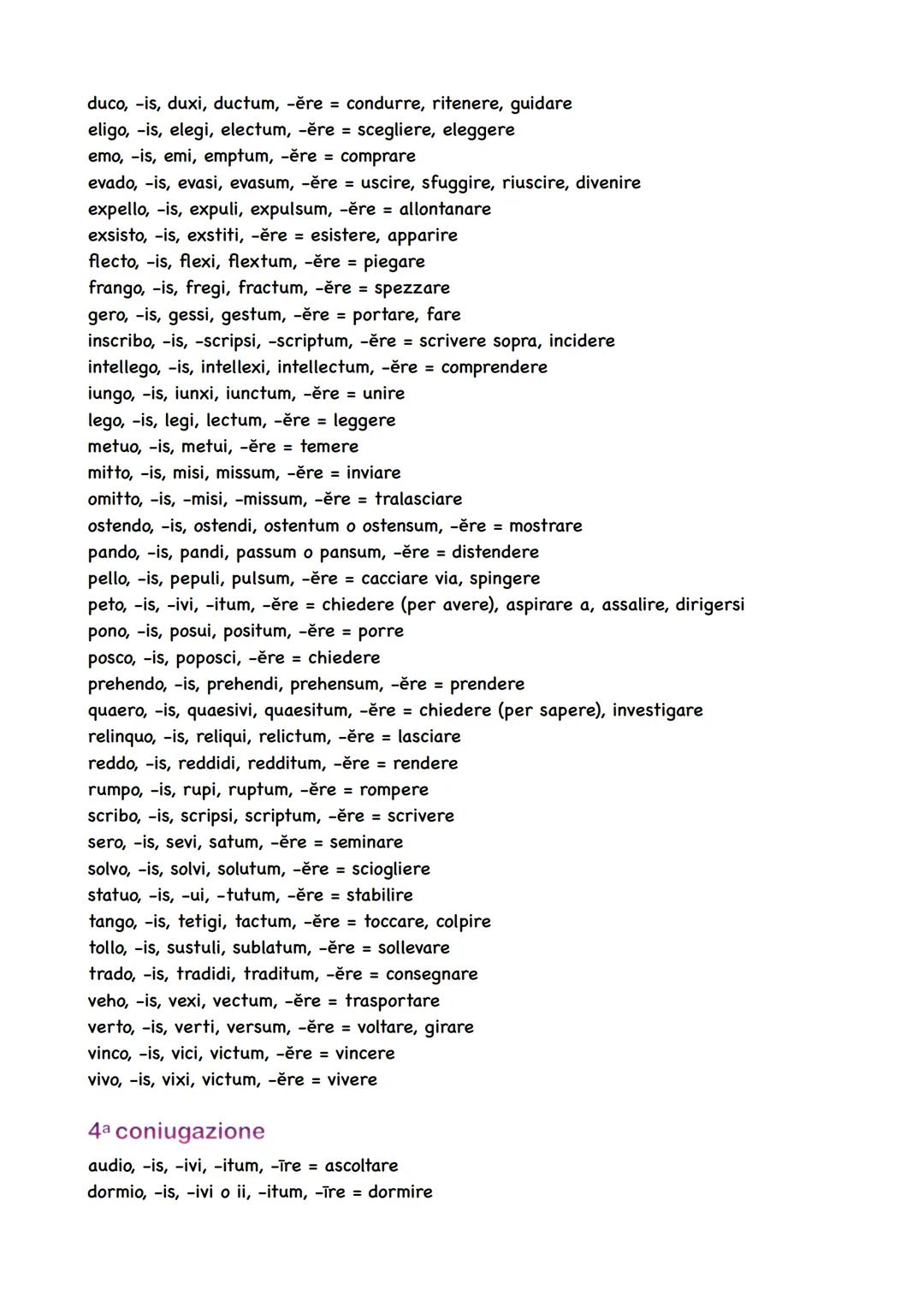 Paradigmi
1a coniugazione
aestimo, -as, -avi, -atum, -āre = stimare, ritenere
accuso, -as, -avi, -atum, -āre = accusare
amo, -as, -avi, -atu