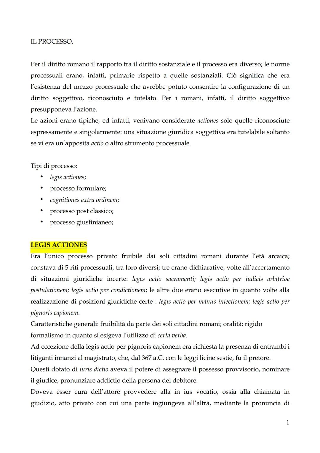 il processo nel diritto romano 