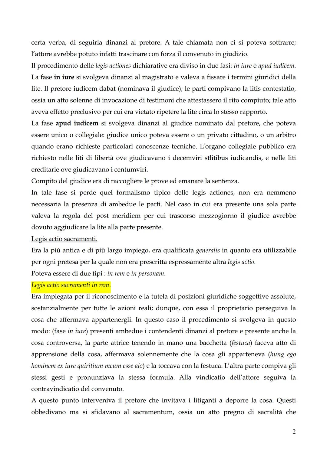 # IL PROCESSO.

Per il diritto romano il rapporto tra il diritto sostanziale e il processo era diverso; le norme
processuali erano, infatti,