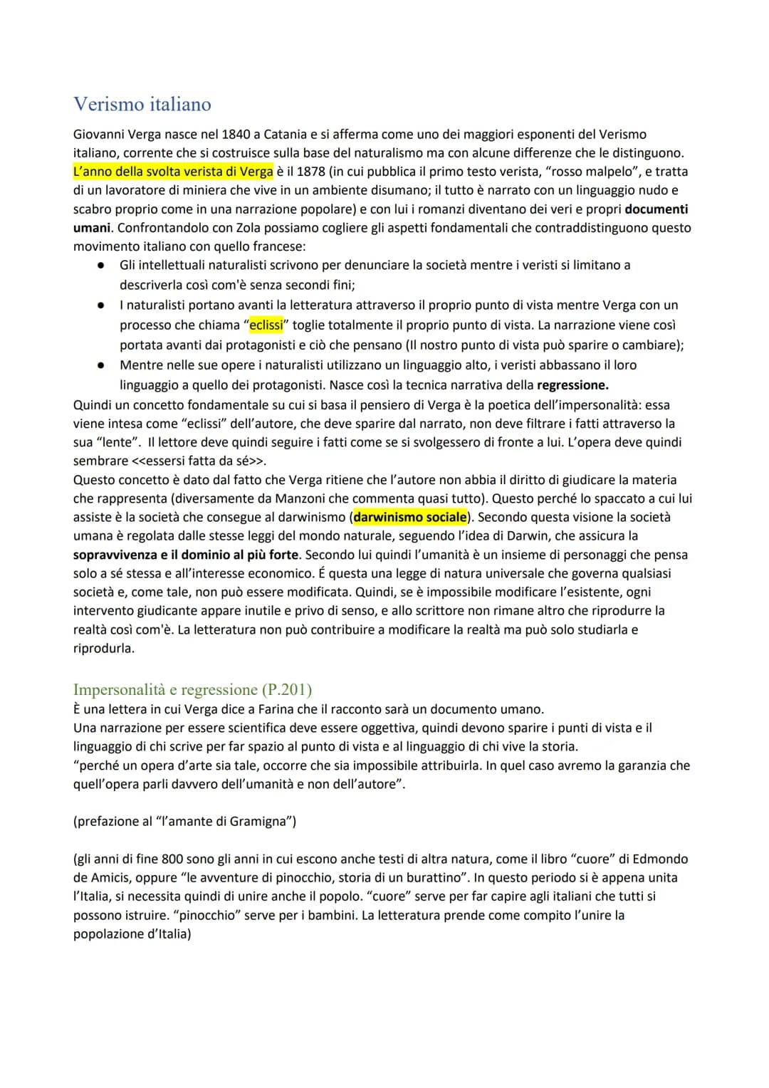 Naturalismo francese e verismo italiano
Introduzione
Il naturalismo francese si sviluppa dal contesto culturale e filosofico del Positivismo