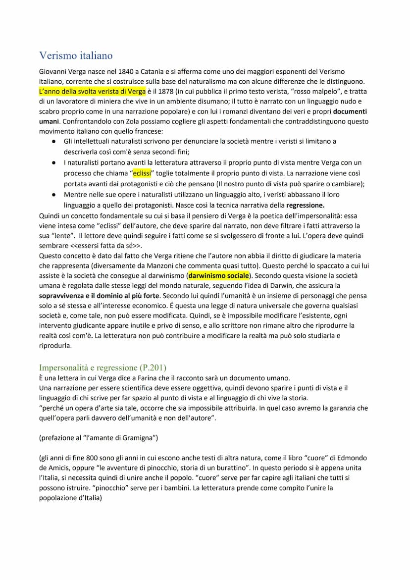 Naturalismo francese e verismo italiano
Introduzione
Il naturalismo francese si sviluppa dal contesto culturale e filosofico del Positivismo