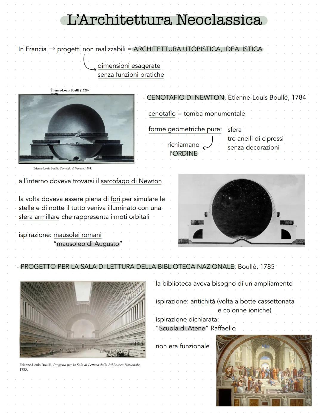 Il Neoclassicismo
fine 1700 - inizio 1800
Riguarda tutte le arti e il pensiero, la cultura
Legame con l'Illuminismo
- Domina la seconda part