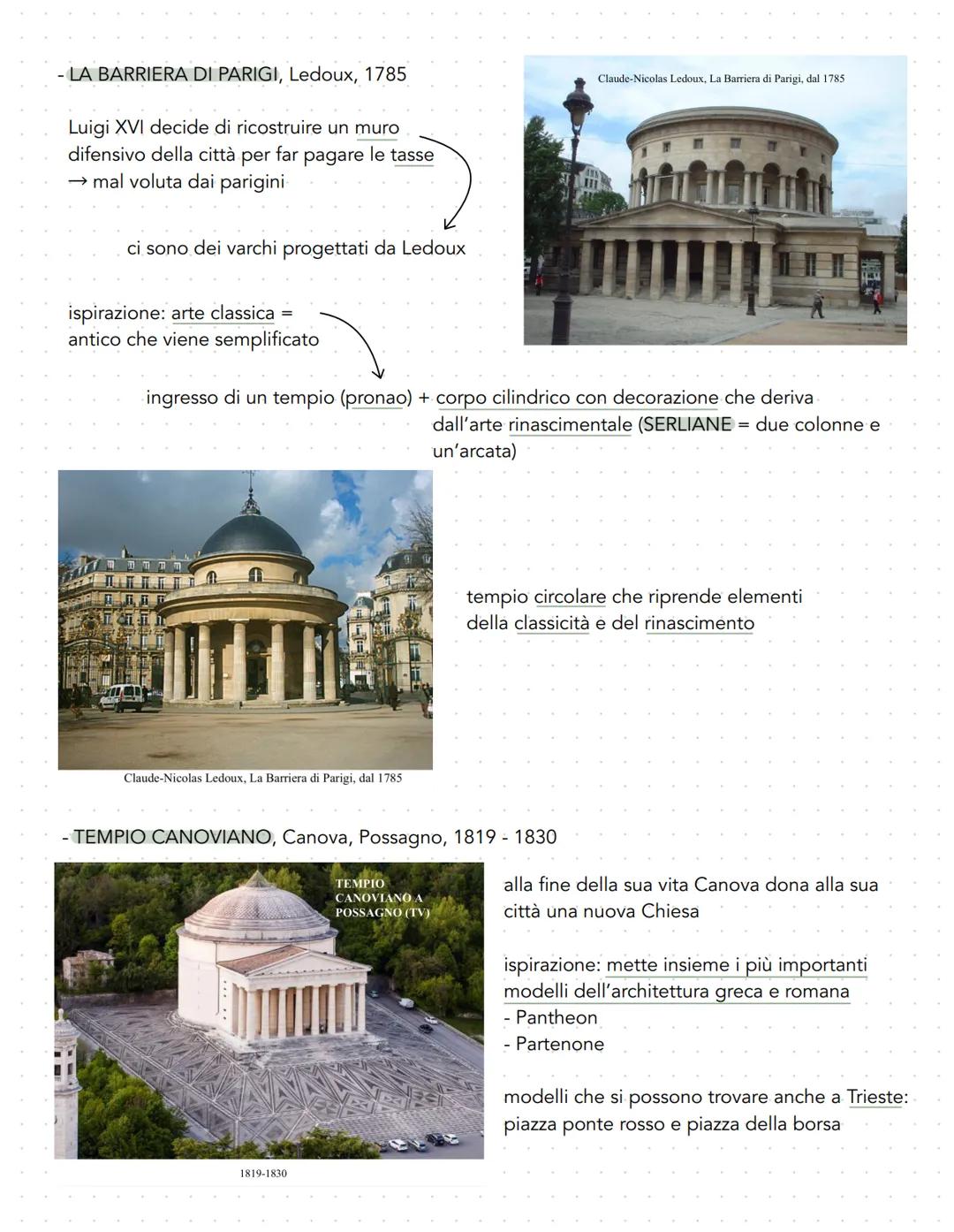 Il Neoclassicismo
fine 1700 - inizio 1800
Riguarda tutte le arti e il pensiero, la cultura
Legame con l'Illuminismo
- Domina la seconda part
