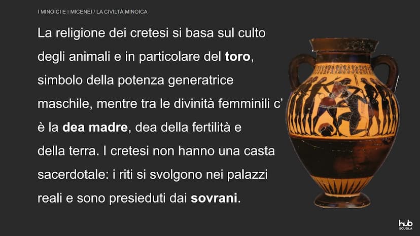 I minoici e i micenei
hub
SCUOLA I MINOICI E I MICENEI
LA CIVILTÀ MINOICA
A partire dal III millennio a.C. nelle isole del Mar Egeo si
svilu