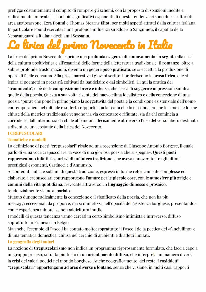 Italiano
Il primo Novecento
LA SITUAZIONE STORICA E SOCIALE IN ITALIA
Nei primi anni del Novecento il Nord dell'Italia si avvia ad un lento 