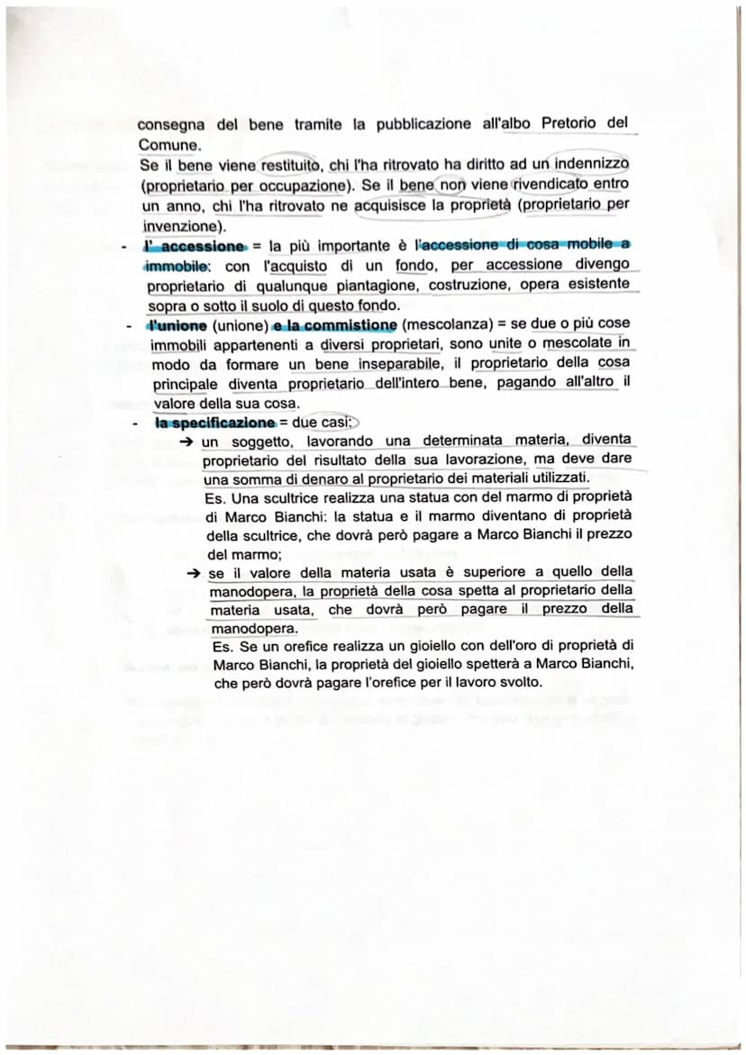 Pag 44-66
I diritti reali: la proprietà e il possesso
I DIRITTI REALI (da "res = cosa / studio della cosa) = attribuiscono al soggetto un
po