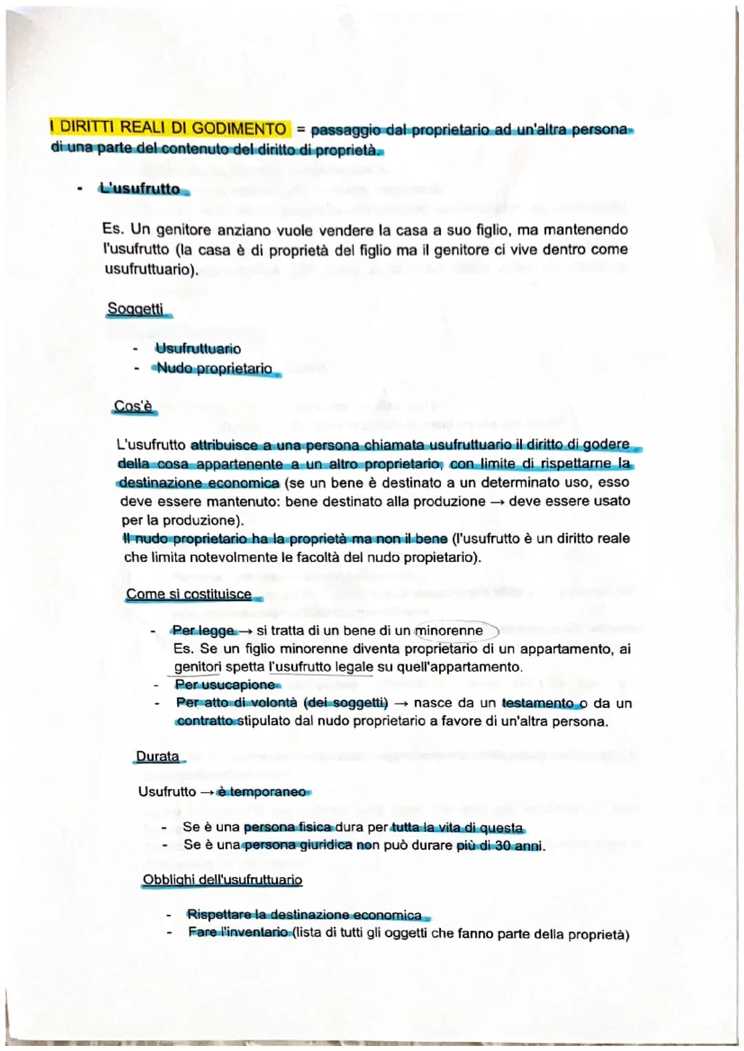 Pag 44-66
I diritti reali: la proprietà e il possesso
I DIRITTI REALI (da "res = cosa / studio della cosa) = attribuiscono al soggetto un
po