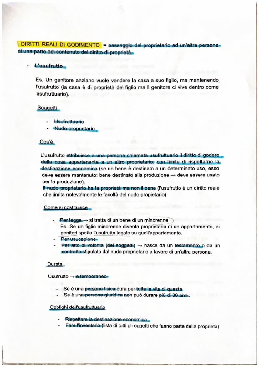 Pag 44-66
I diritti reali: la proprietà e il possesso
I DIRITTI REALI (da "res = cosa / studio della cosa) = attribuiscono al soggetto un
po
