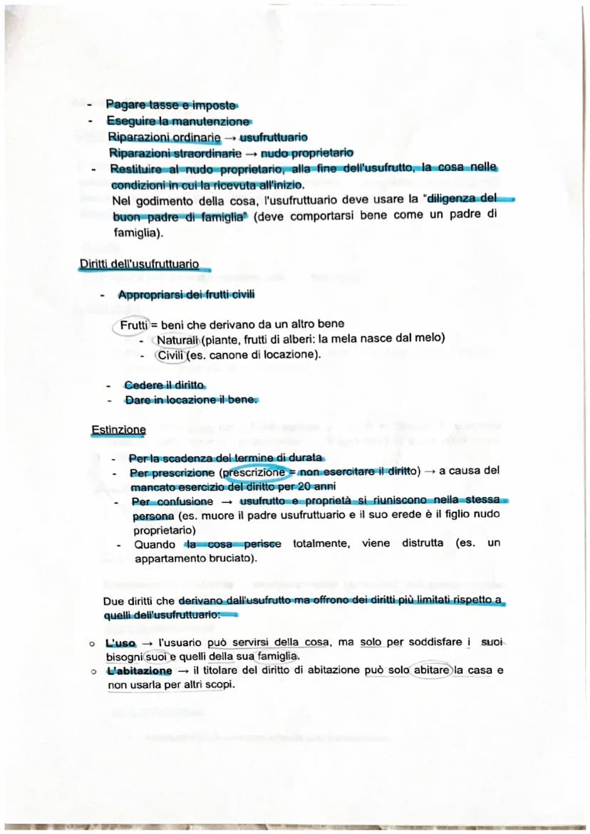 Pag 44-66
I diritti reali: la proprietà e il possesso
I DIRITTI REALI (da "res = cosa / studio della cosa) = attribuiscono al soggetto un
po