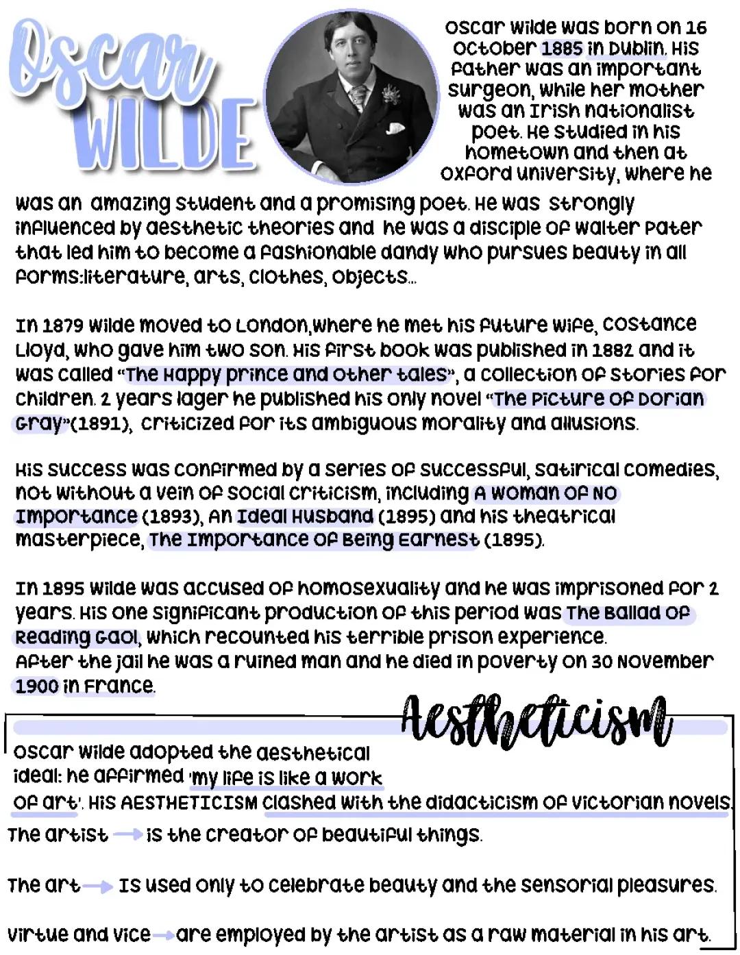 Exploring Aestheticism in Oscar Wilde's The Picture of Dorian Gray