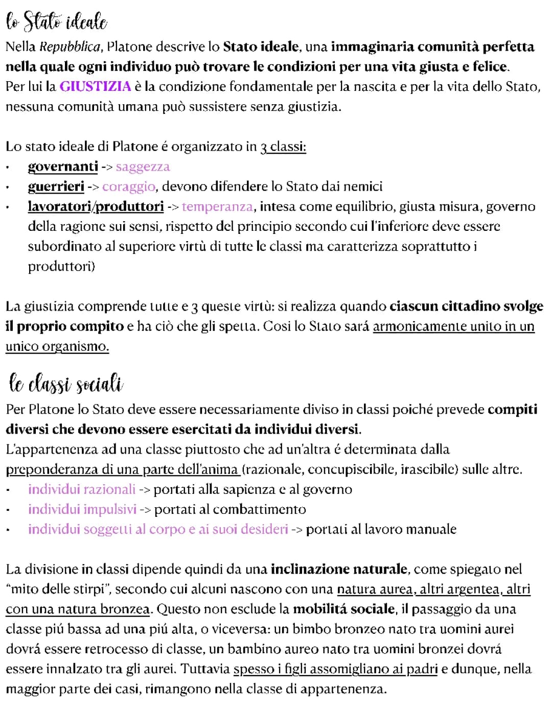 Lo stato ideale di Platone 