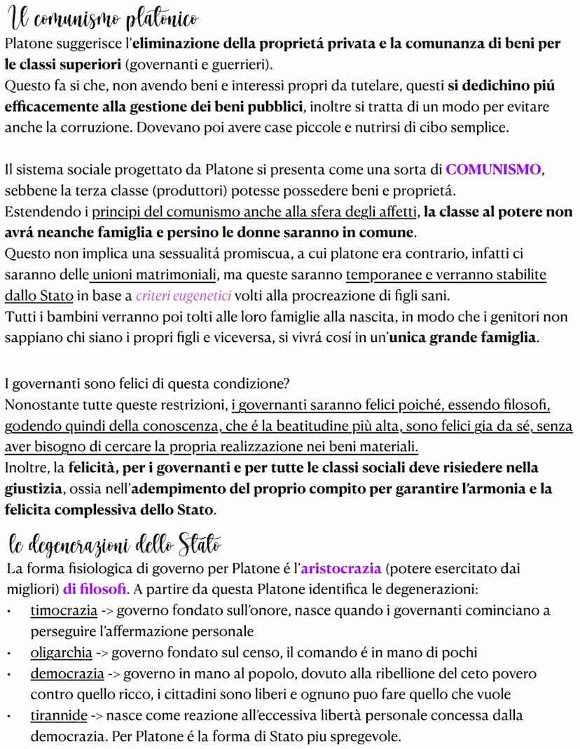 lo Stato ideale
Nella Repubblica, Platone descrive lo Stato ideale, una immaginaria comunità perfetta
nella quale ogni individuo può trovare