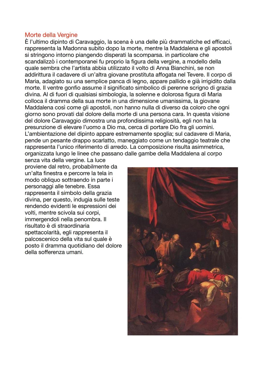 Caravaggio
Nasce a Milano nel 1571 da una famiglia originaria di Caravaggio. La prima formazione è
legata all'ambiente lombardo, ma è ipotiz