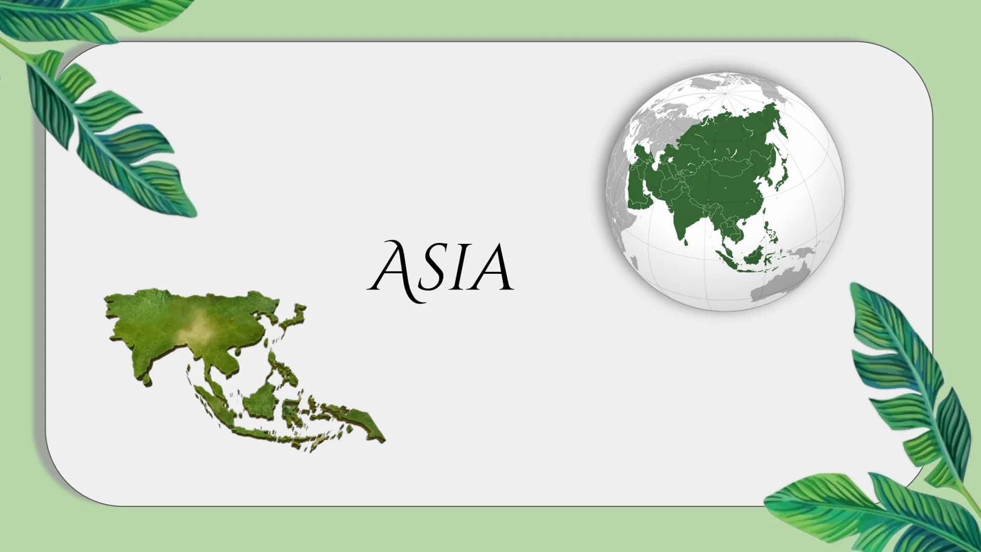 ASIA Confini
L'Asia è il continente più esteso e
popolato del mondo; insieme a
l'Europa formano un unico blocco,
l'Eurasia. L'Asia e L'Europ