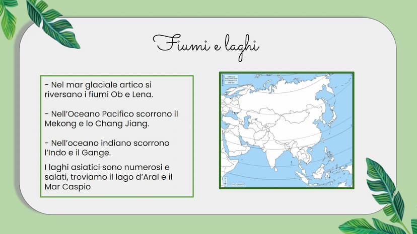 ASIA Confini
L'Asia è il continente più esteso e
popolato del mondo; insieme a
l'Europa formano un unico blocco,
l'Eurasia. L'Asia e L'Europ