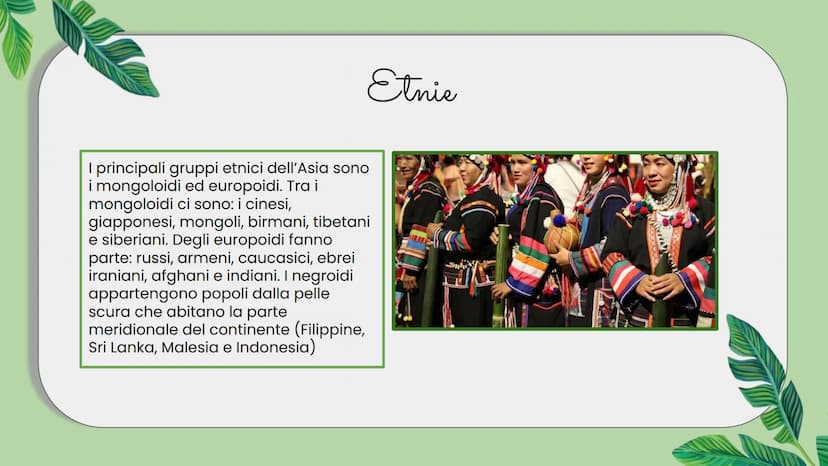 ASIA Confini
L'Asia è il continente più esteso e
popolato del mondo; insieme a
l'Europa formano un unico blocco,
l'Eurasia. L'Asia e L'Europ