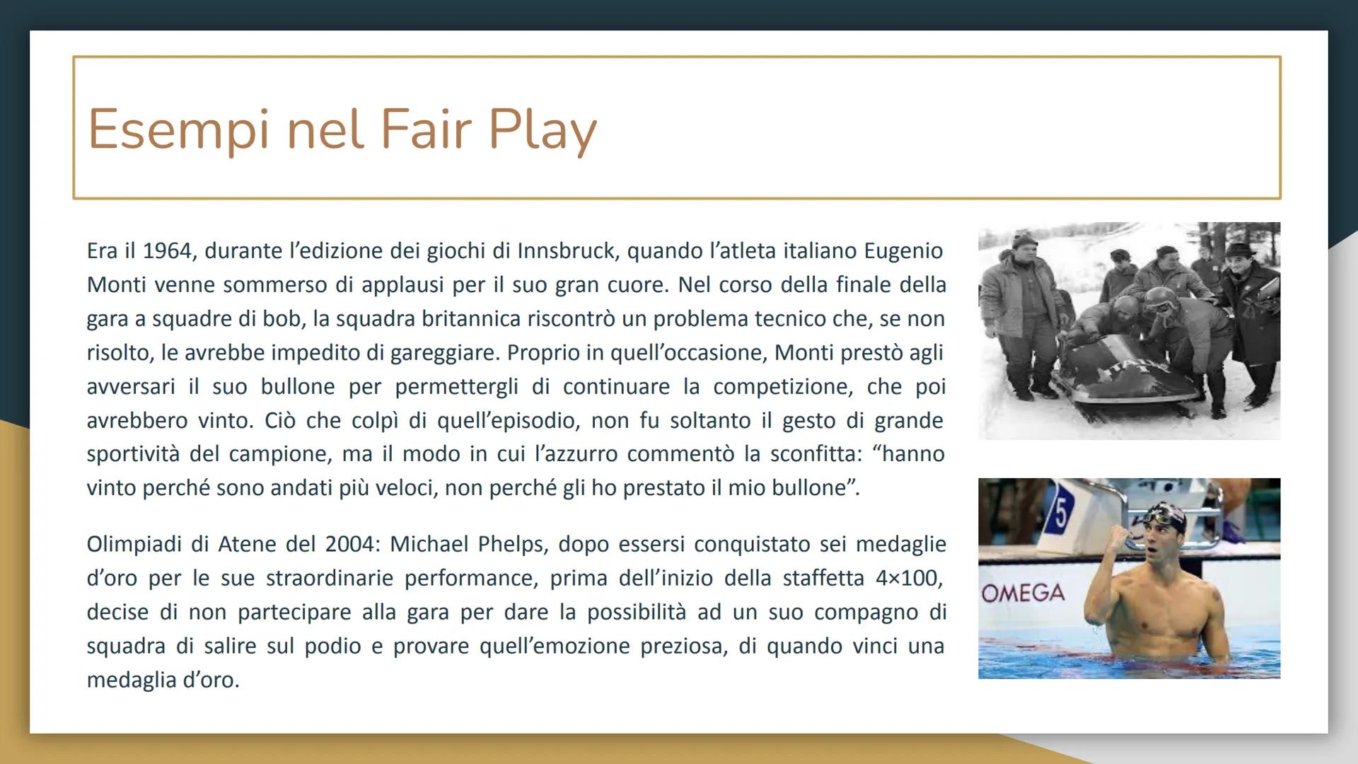 Fair Play # Cosa è?

Il fair play, letteralmente “gioco corretto”, è un concetto che nasce in Inghilterra
nell'Ottocento e viene concepito i