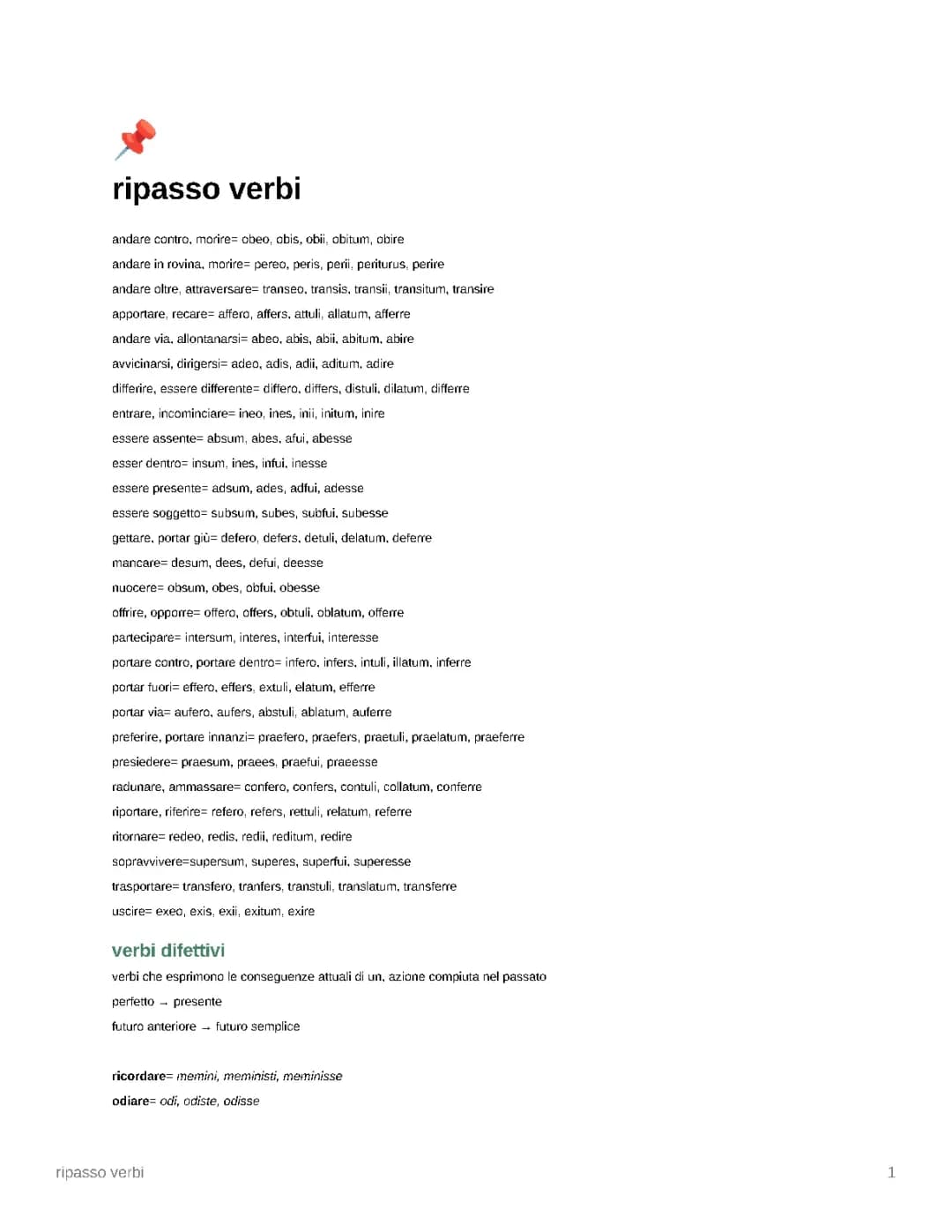 verbi anomali 