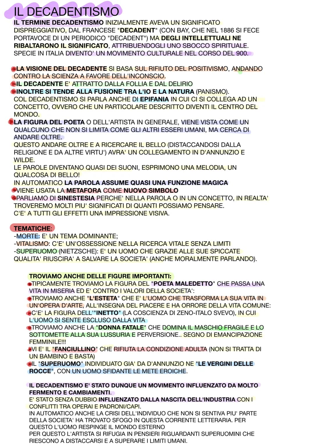 Decadentismo e Giovanni Pascoli