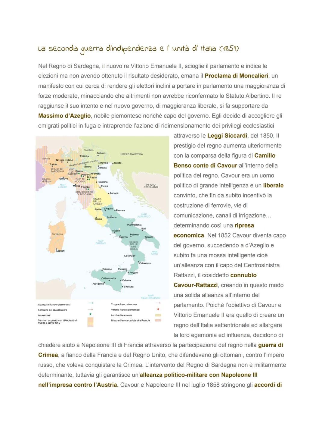 Tendenze politiche e figure principali
Il Risorgimento è il periodo di storia che va dai moti del 1820-21 e si conclude con l'unificazione
d