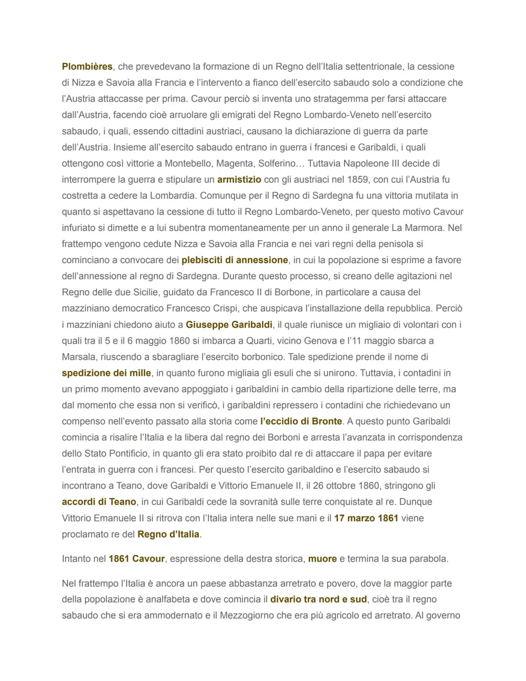 Tendenze politiche e figure principali
Il Risorgimento è il periodo di storia che va dai moti del 1820-21 e si conclude con l'unificazione
d