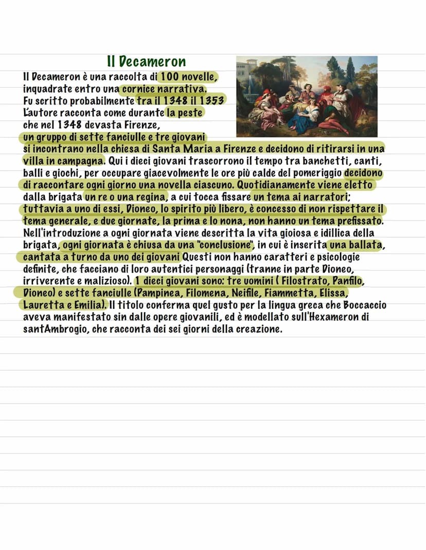 Giovanni Boccaccio
Nacque nel 1313 a Certaldo. Fu avviato ai primi studi a
Firenze. Nel 1327 il padre si recò a Napoli in qualità di
socio d