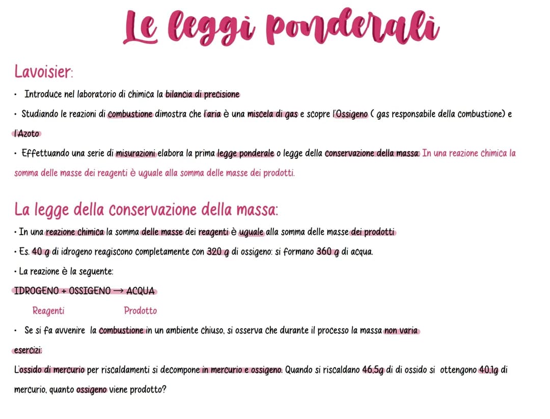 le leggi ponderali