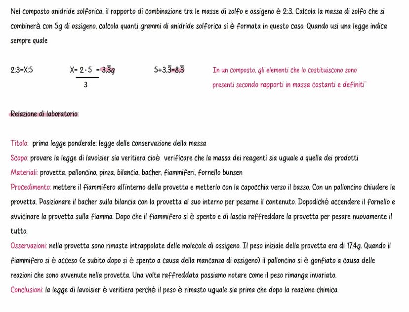 Lavoisier:
Introduce nel laboratorio di chimica la bilancia di precisione
Studiando le reazioni di combustione dimostra che l'aria è una mis