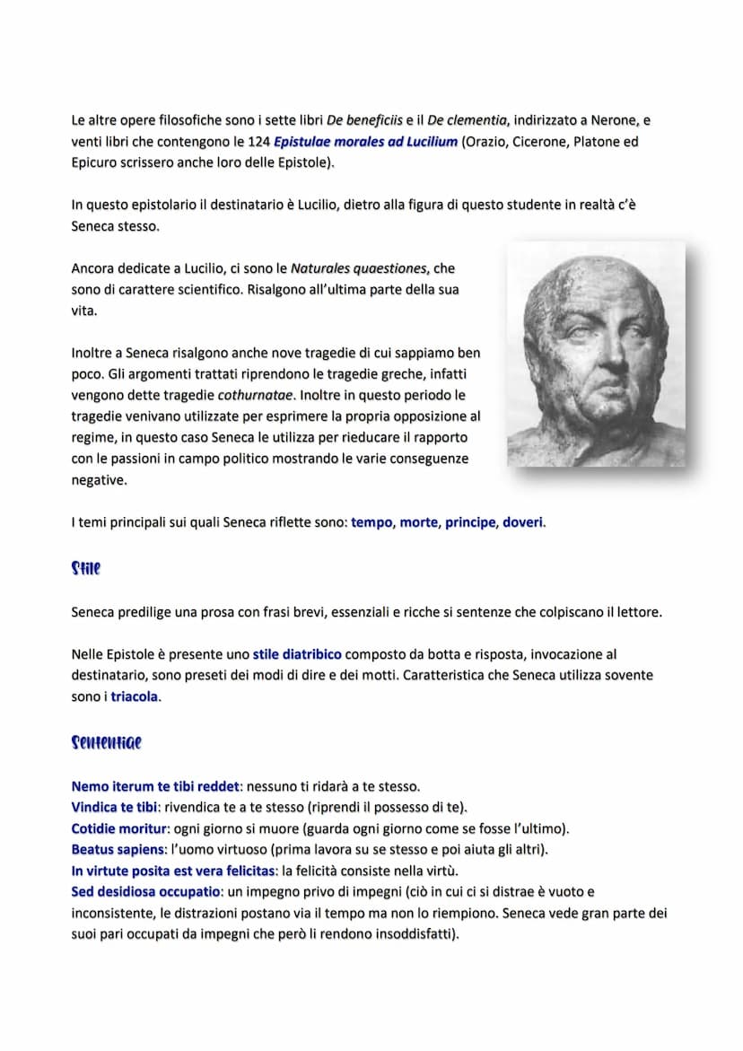 Vita
Seneca
Lucio Annèo Seneca nacque in Spagna, intorno al 4 a.C.,
da una ricca famiglia provinciale di rango equestre.
Venne presto a Roma