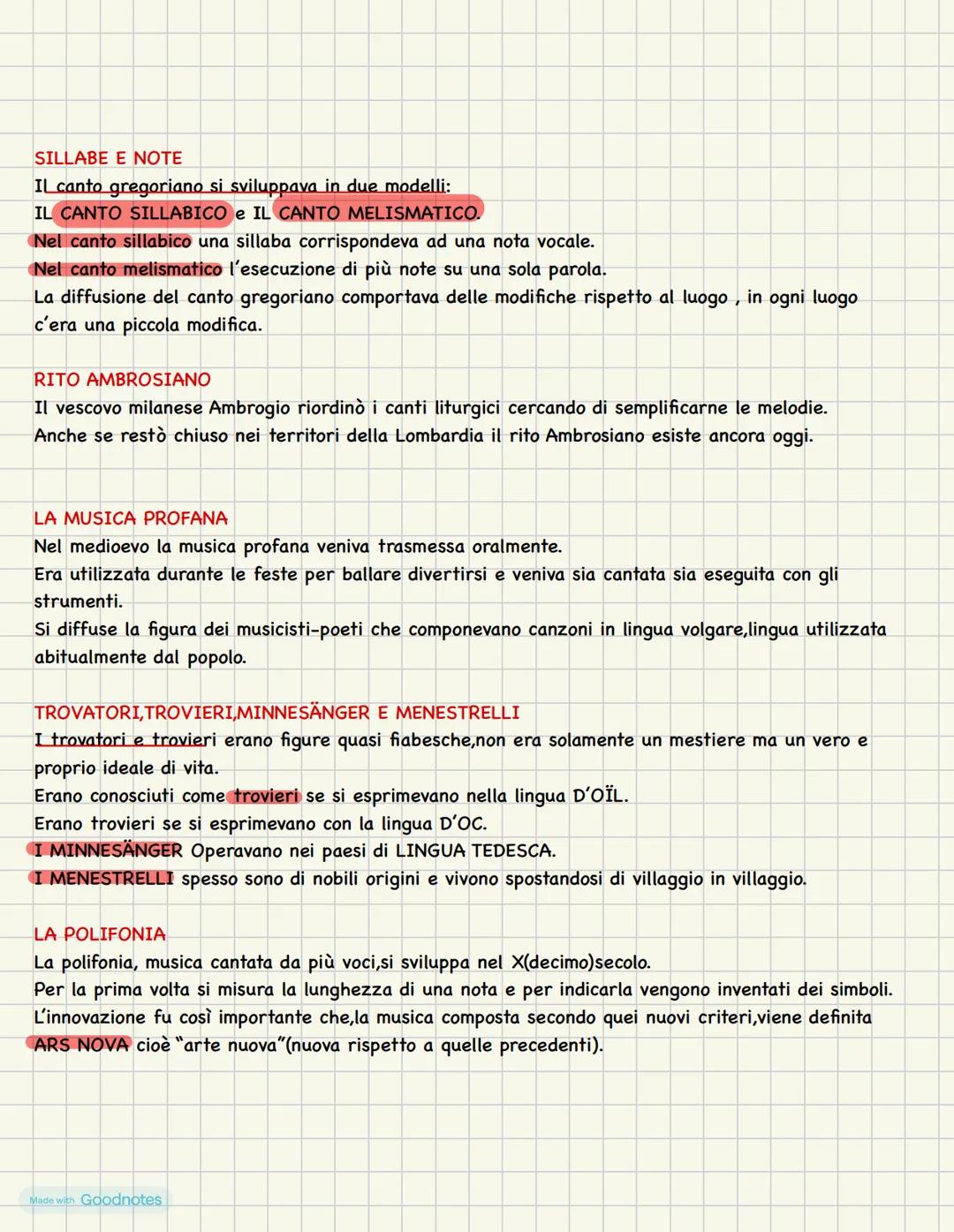Made with Goodnotes # MUSICA NEL MEDIOEVO

MUSICA NEL MEDIOEVO

Nel secolo del medioevo le condizioni di vita sono difficili e ci sono frequ