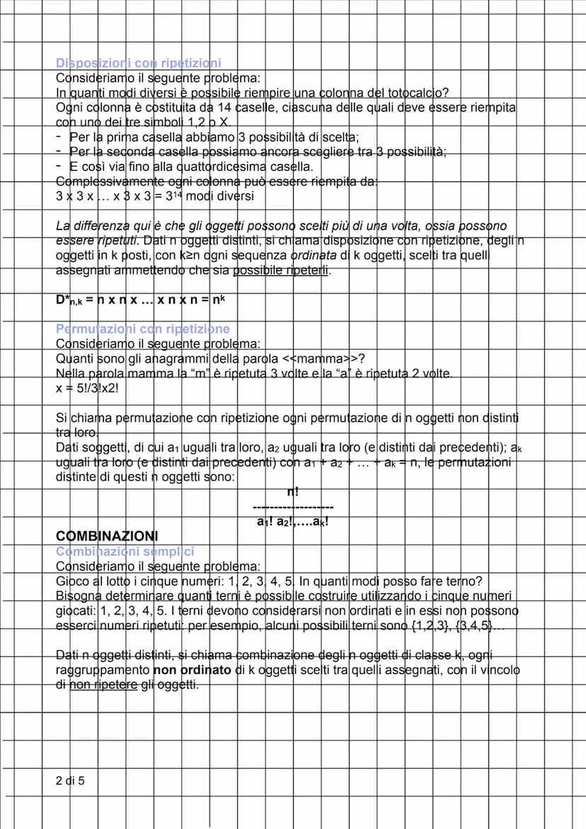 Calcolo Combinatorio
INTRODUZIONE AL CALCOLO COMBINATORIO
Il calcolo combinatorio è la parte della matematica che ha che oggetto il calcolo 